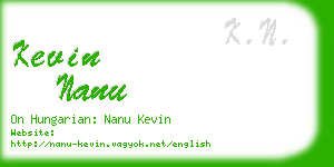 kevin nanu business card